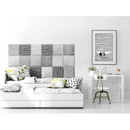 Panou tapitat PRINT KIDS PK07-Patrat model geometric 30x30 set 8 buc. Stegu