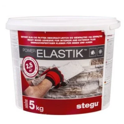 Adeziv PowerElastik 5Kg Stegu pentru plăci de piatră decorativă și fațade Stegu