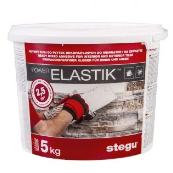 Adeziv PowerElastik 5Kg Stegu pentru plăci de piatră decorativă și fațade