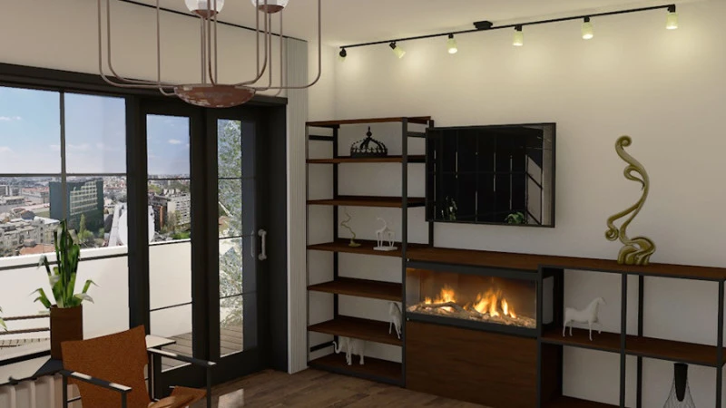 Design Interior -Apartament 2 camere , Bucuresti , stil Chic Industrial