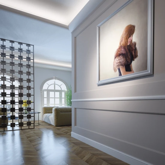 Plinta decorativa LPC07 79x12.6x2440 mm din duropolimer, profil clasic