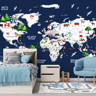 Fototapet fara imbinari Nocturne Map Premier Decor