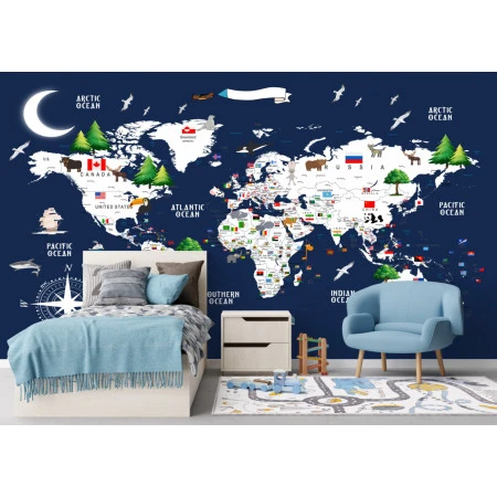 Fototapet fara imbinari Nocturne Map Premier Decor