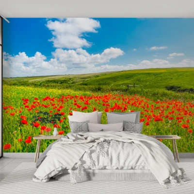 Fototapet fara imbinari Field Of Poppies Premier Decor