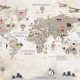 Fototapet fara imbinari World Map With Flags