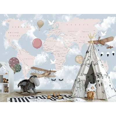 Fototapet fara imbinari Dream Children's Map Premier Decor