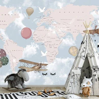 Fototapet fara imbinari Dream Children's Map Premier Decor