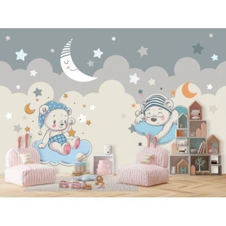 Fototapet fara imbinari  Dream Teddy Bear On The Cloud Premier Decor