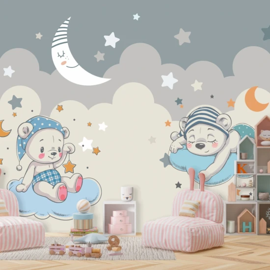 Fototapet fara imbinari  Dream Teddy Bear On The Cloud