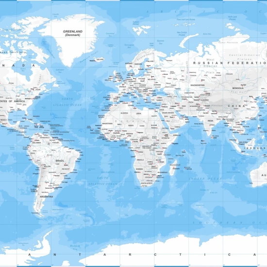 Fototapet fara imbinari White World Map