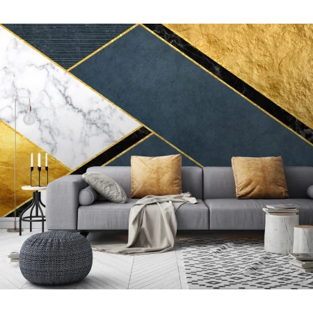 Fototapet fara imbinari Geometric Golden Mood Premier Decor