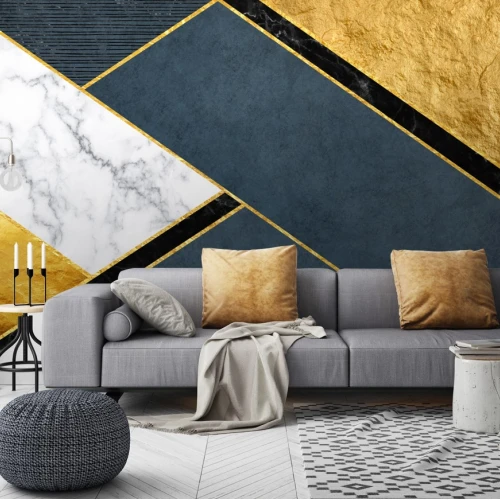 Fototapet fara imbinari Geometric Golden Mood