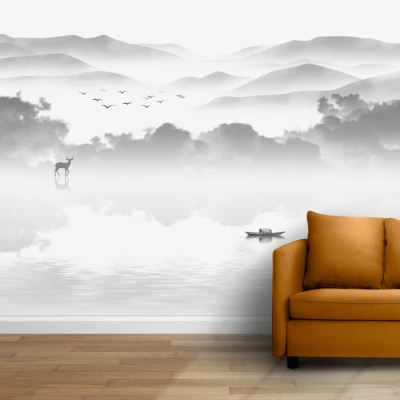 Fototapet fara imbinari Gray Morning Premier Decor