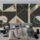 Fototapet fara imbinari Geometry In Black And Gold Tones