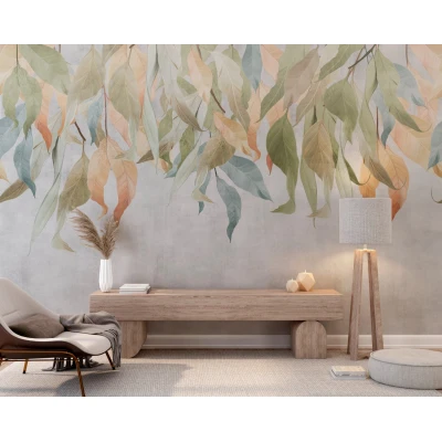 Fototapet fara imbinari Leaves Painted In Vivid Colors Premier Decor