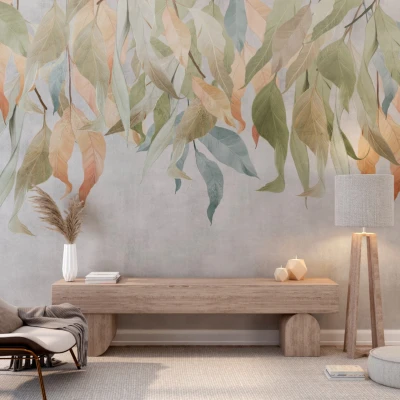 Fototapet fara imbinari Leaves Painted In Vivid Colors Premier Decor