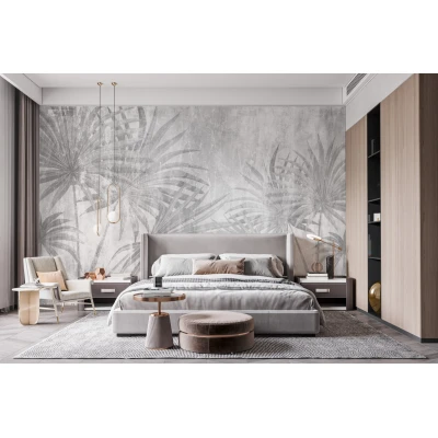 Fototapet fara imbinari Graphite Leaves Premier Decor
