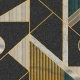 Fototapet fara imbinari Geometry In Black And Gold Tones