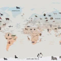 Fototapet fara imbinari Cartoon World Map