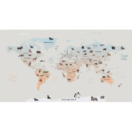 Fototapet fara imbinari Cartoon World Map Premier Decor