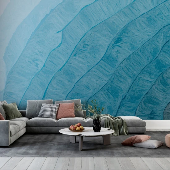 Fototapet fara imbinari Abstract Watercolor Paint Dark Blue Color Grunge Texture