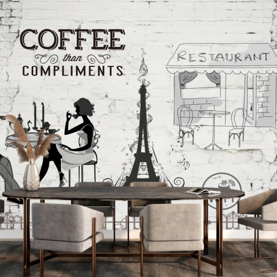 Fototapet fara imbinari Coffee In Paris
