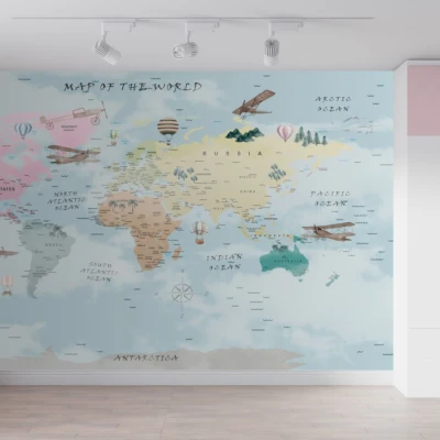 Fototapet fara imbinari Map Of The World Premier Decor