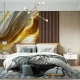 Fototapet fara imbinari Abstract Gold And White Luxury Marble cu Riflaj
