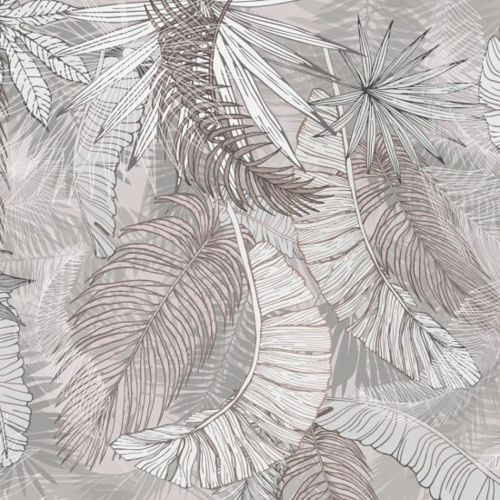Fototapet fara imbinari The Thick And Drawn Leaves Of The Palm Tree