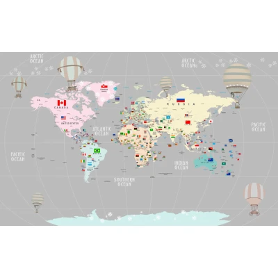 Fototapet fara imbinari Gray Map Premier Decor