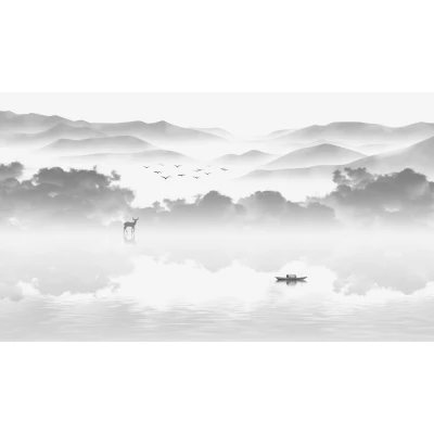 Fototapet fara imbinari Gray Morning Premier Decor