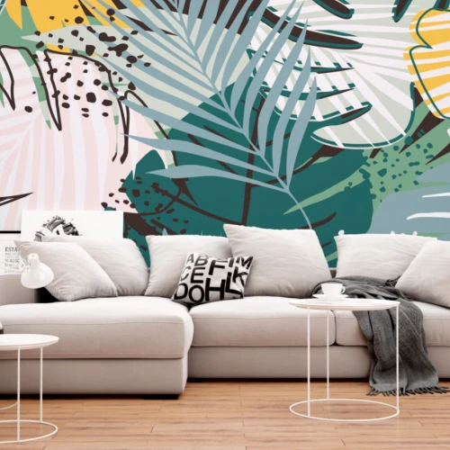 Fototapet fara imbinari Exotic Jungle Leaves