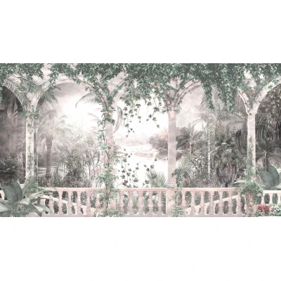 Fototapet fara imbinari Old Arches With Leaves Premier Decor