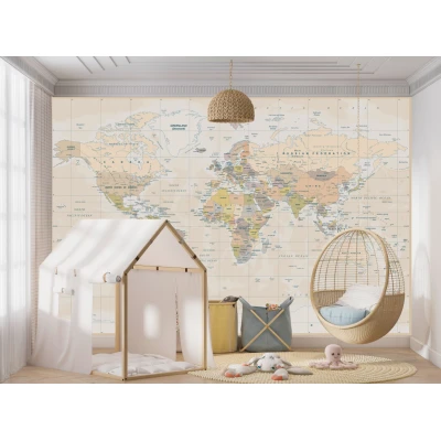 Fototapet fara imbinari Bright Old Map Premier Decor