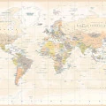 Fototapet fara imbinari Bright Old Map