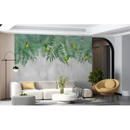Fototapet fara imbinari The Beautiful And Enchanting Leaves Of The Palm Tree Premier Decor