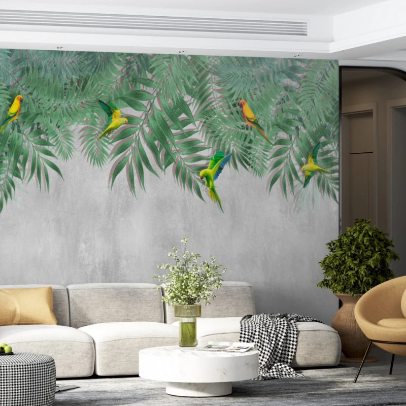 Fototapet fara imbinari The Beautiful And Enchanting Leaves Of The Palm Tree