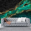 Fototapet fara imbinari Malachite Green With Gold Glitter