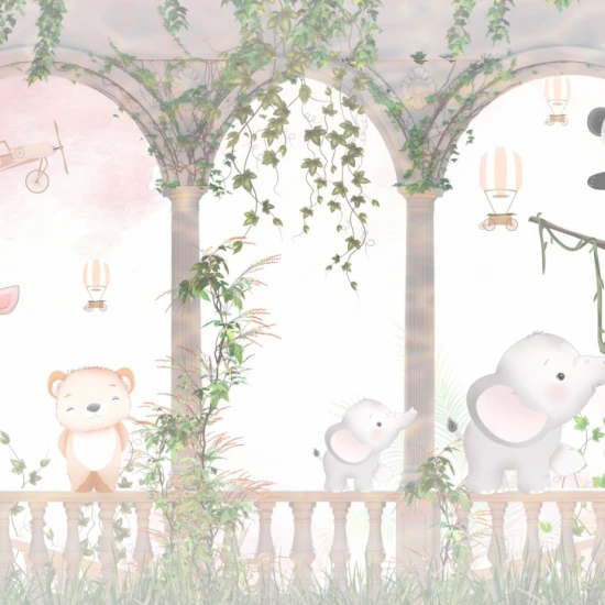 Fototapet  fara imbinari Fresco With Funny Animals