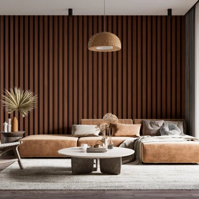Fototapet fara imbinari Vertical Wooden Slats Texture For Interior Premier Decor