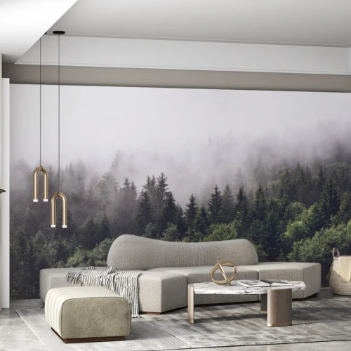 Fototapet fara imbinari Dense Coniferous Forest