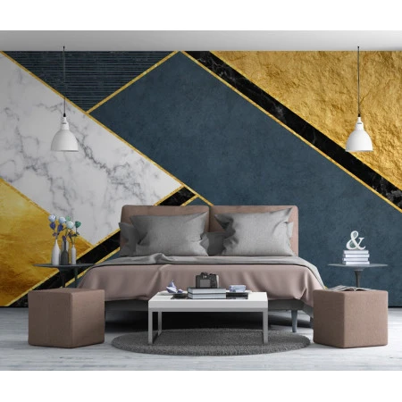 Fototapet fara imbinari Geometric Golden Mood Premier Decor