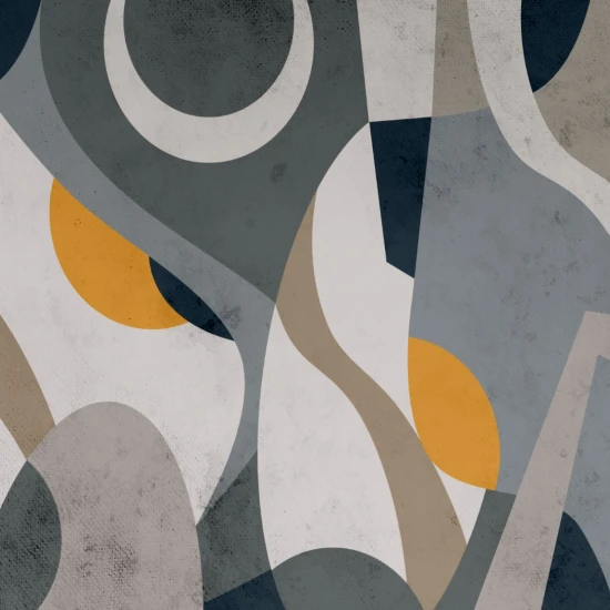 Fototapet fara imbinari Abstraction With Yellow Accent