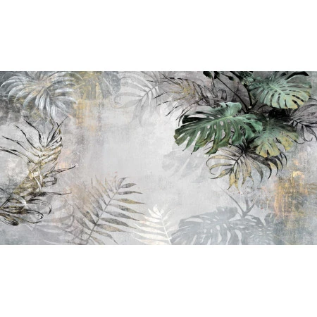 Fototapet fara imbinari Grunge Tropical Leaves