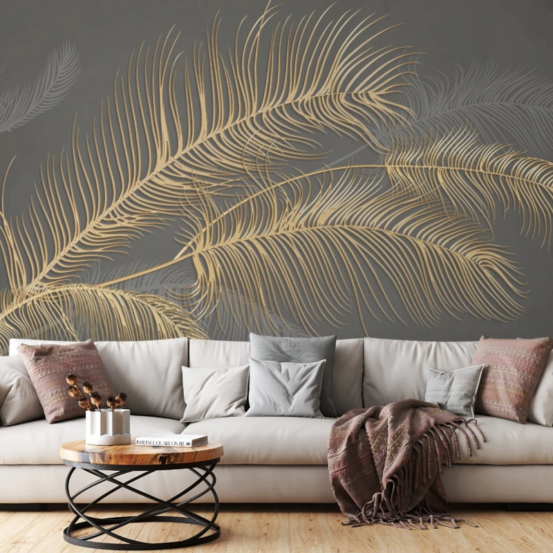 Fototapet fara imbinari  Luxury Feather Gold