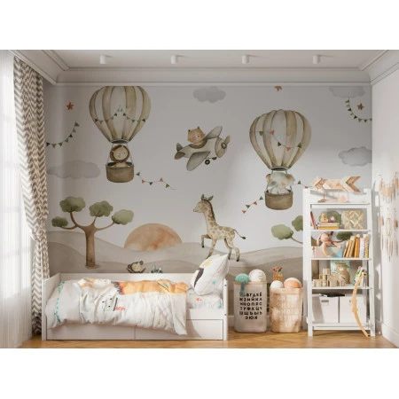 Fototapet fara imbinari Watercolor Tropical Landscape Premier Decor