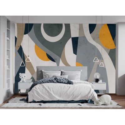 Fototapet fara imbinari Abstraction With Yellow Accent Premier Decor