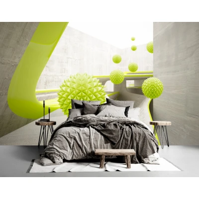 Fototapet fara imbinari Green Balls Premier Decor