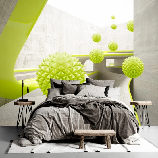 Fototapet fara imbinari Green Balls