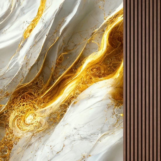 Fototapet fara imbinari Abstract Gold And White Luxury Marble cu Riflaj